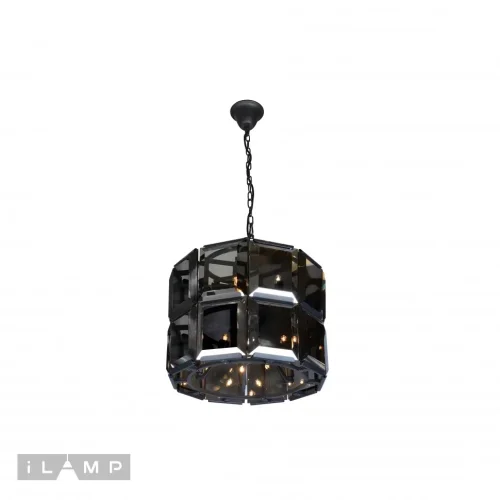 Люстра подвесная Panorama 10490-5+5P BK iLamp прозрачная на 10 ламп, основание чёрное в стиле американский современный  фото 3